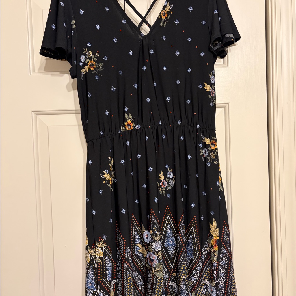 Maurices Black Floral Midi Dress